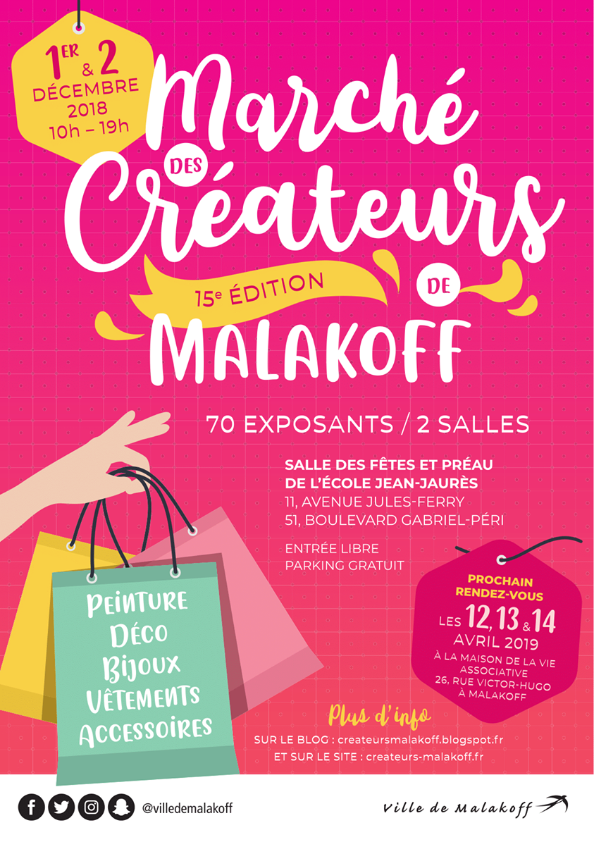 Doucho participe au Marché de Créateurs de Malakoff le 1er et 2 décembre 2018